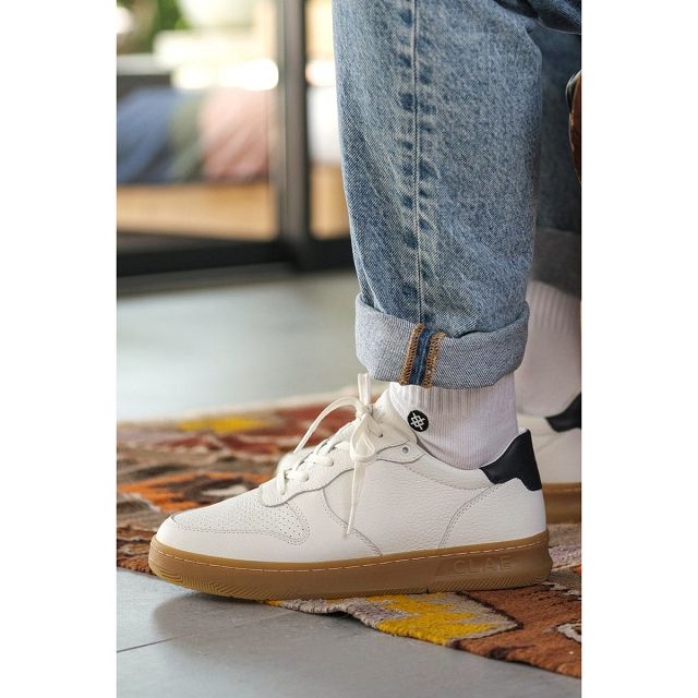 CLAE MALONE Shoes Mens USA843-E25 In White Navy Light Gum